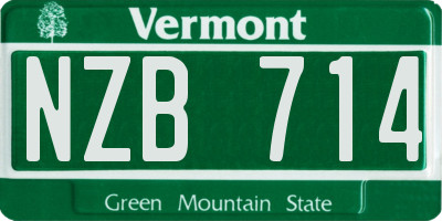 VT license plate NZB714