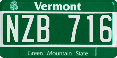 VT license plate NZB716