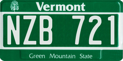 VT license plate NZB721