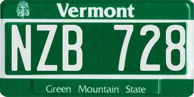 VT license plate NZB728