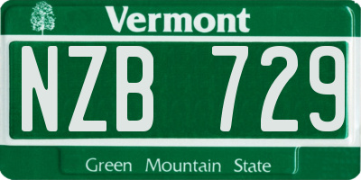 VT license plate NZB729
