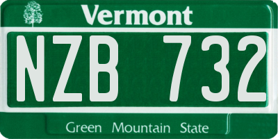 VT license plate NZB732