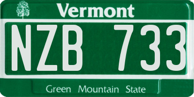 VT license plate NZB733