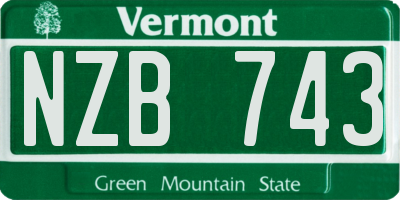 VT license plate NZB743