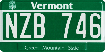 VT license plate NZB746
