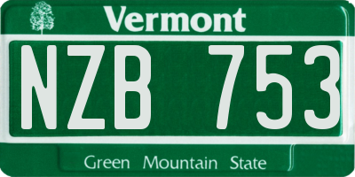 VT license plate NZB753