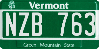 VT license plate NZB763