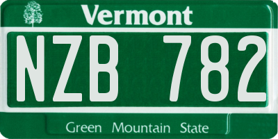 VT license plate NZB782