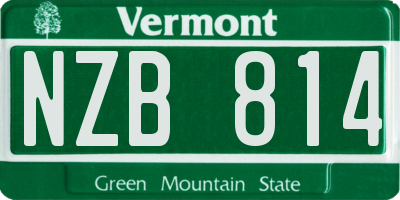 VT license plate NZB814