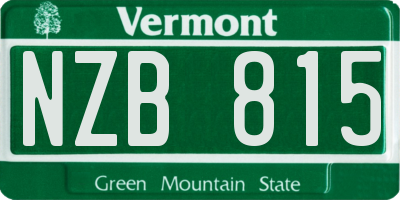 VT license plate NZB815