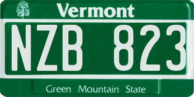 VT license plate NZB823