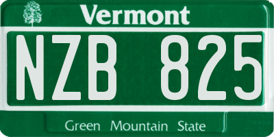 VT license plate NZB825