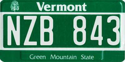VT license plate NZB843