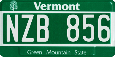 VT license plate NZB856