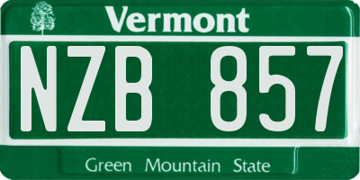 VT license plate NZB857