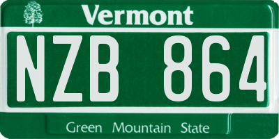 VT license plate NZB864