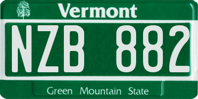 VT license plate NZB882