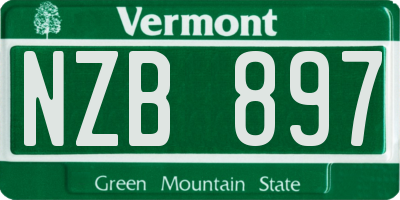 VT license plate NZB897