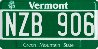 VT license plate NZB906