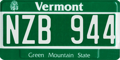 VT license plate NZB944