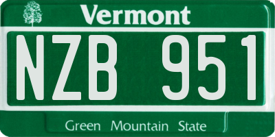 VT license plate NZB951