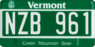 VT license plate NZB961