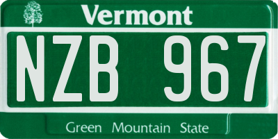 VT license plate NZB967