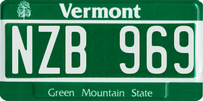 VT license plate NZB969