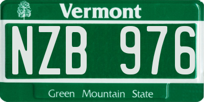 VT license plate NZB976