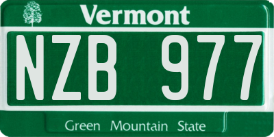 VT license plate NZB977