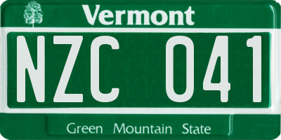 VT license plate NZC041