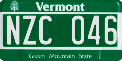 VT license plate NZC046