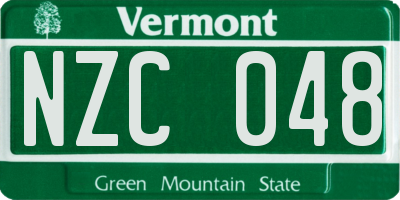 VT license plate NZC048