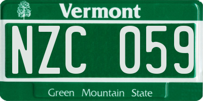 VT license plate NZC059