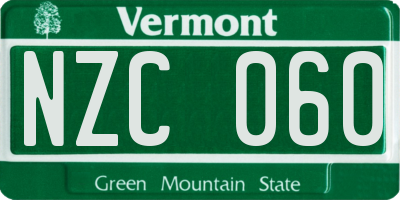VT license plate NZC060
