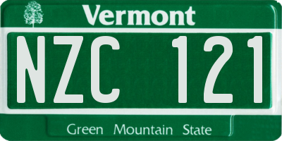 VT license plate NZC121