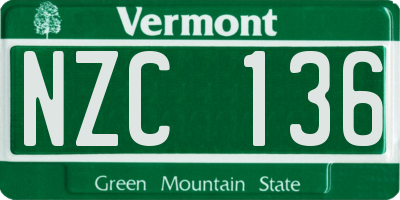 VT license plate NZC136