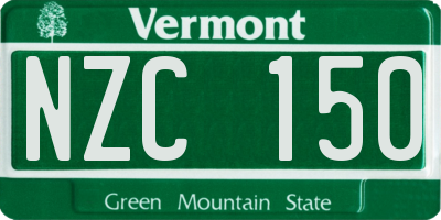 VT license plate NZC150