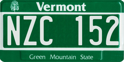 VT license plate NZC152