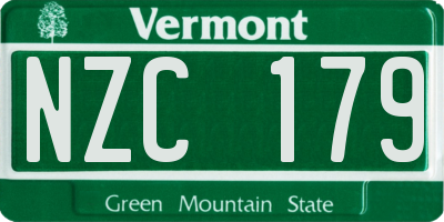 VT license plate NZC179