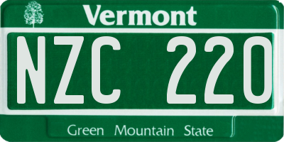 VT license plate NZC220