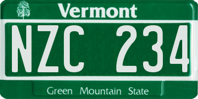 VT license plate NZC234