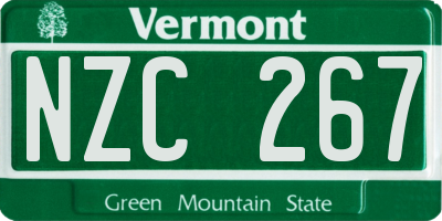 VT license plate NZC267
