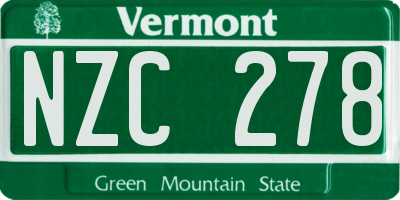 VT license plate NZC278