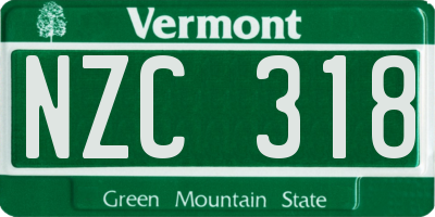 VT license plate NZC318