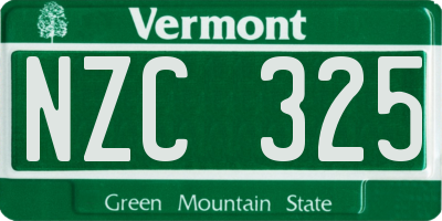 VT license plate NZC325
