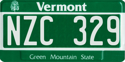 VT license plate NZC329