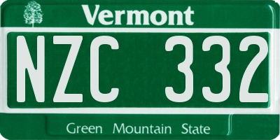 VT license plate NZC332