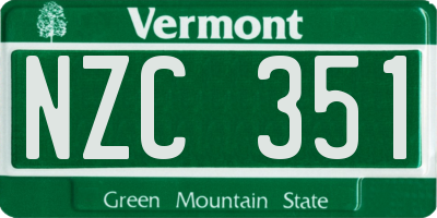 VT license plate NZC351
