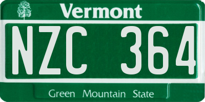 VT license plate NZC364